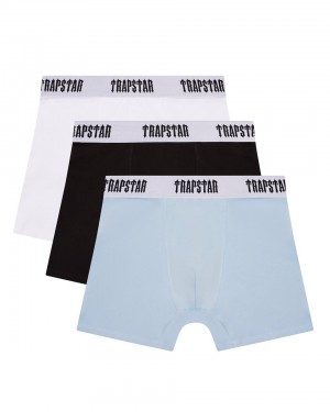Trapstar 3 Pack Boxer Kratasy Panske Čierne Biele Svetlo Modre Slovensko | Trapstar SK 38275-OUSW