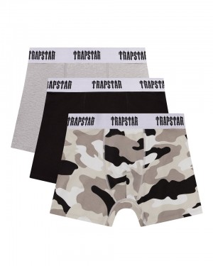 Trapstar 3 Pack Boxer Kratasy Panske Čierne Siva Maskacove Slovensko | Trapstar SK 92871-TGAO