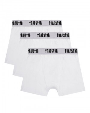 Trapstar 3 Pack Boxer Short Kratasy Panske Biele Slovensko | Trapstar SK 28076-AVQX