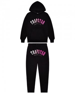 Trapstar Decoded Hooded Gel Teplaky Panske Čierne Ruzove Slovensko | Trapstar SK 10796-PSZT