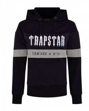 Trapstar Decoded Mesh Panel Mikina s Kapucnou Damske Čierne Siva Biele Slovensko | Trapstar SK 41896-CSWZ