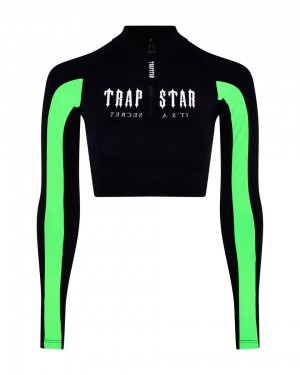 Trapstar Decoded Zip LS Topy Damske Čierne Zelene Slovensko | Trapstar SK 52108-NPZF