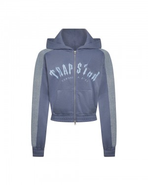 Trapstar Denim Panel Deconstructed Sportova Bunda Damske Modre Slovensko | Trapstar SK 61598-NYFP