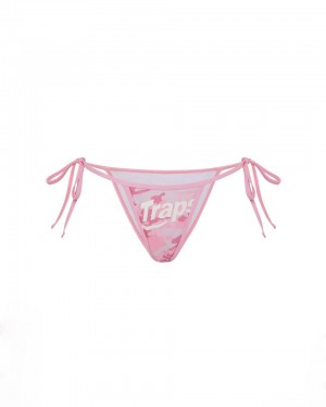 Trapstar Hyperdrive Bikini Tie Side Bottoms Plavky Damske Ruzove Maskacove Slovensko | Trapstar SK 90427-EMBI