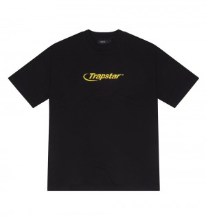 Trapstar Hyperdrive Embroidered Tricko Panske Čierne Žlté Slovensko | Trapstar SK 27085-SVGZ