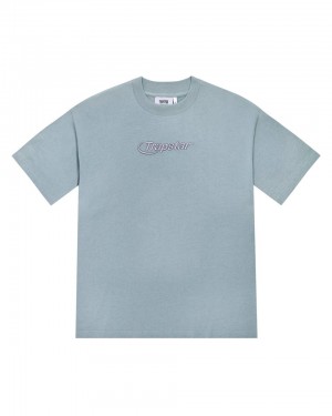 Trapstar Hyperdrive Embroidered Tricko Panske Svetlo Modre Slovensko | Trapstar SK 96748-OINX