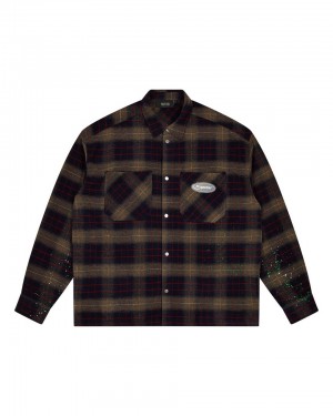 Trapstar Hyperdrive Flannel Kosele Panske Hnede Červené Slovensko | Trapstar SK 86512-VHGN