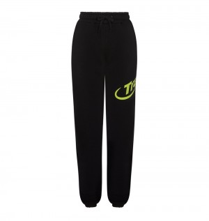 Trapstar Hyperdrive Loose Fit Joggings Bottoms Jogger Nohavice Damske Čierne Svetlo Zelene Slovensko | Trapstar SK 56794-EUCF