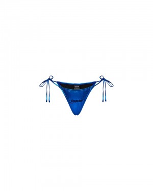 Trapstar Hyperdrive Metallic Bikini Tie Side Bottoms Plavky Damske Modre Slovensko | Trapstar SK 89217-NFKD