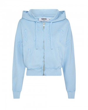 Trapstar Irongate Cropped Batwing Zip Mikina s Kapucnou Damske Modre Slovensko | Trapstar SK 63054-JPGU