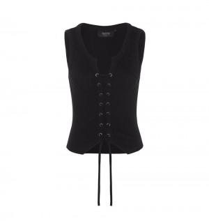 Trapstar Irongate Lace Up Vesta Damske Čierne Slovensko | Trapstar SK 89564-UASV