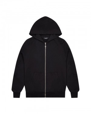 Trapstar Irongate Patchwork Zip Mikina s Kapucnou Panske Čierne Slovensko | Trapstar SK 74216-KTSV