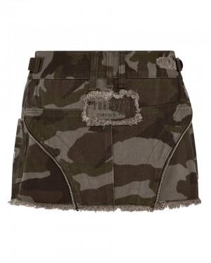 Trapstar Irongate T Denim Zip Detail Mini Sukna Damske Hnede Maskacove Slovensko | Trapstar SK 03274-SOLT