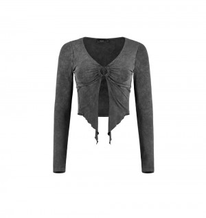Trapstar Long Sleeve Wing Hem Bralette Topy Damske Siva Modre Svetlomodrá Slovensko | Trapstar SK 32607-QUHL