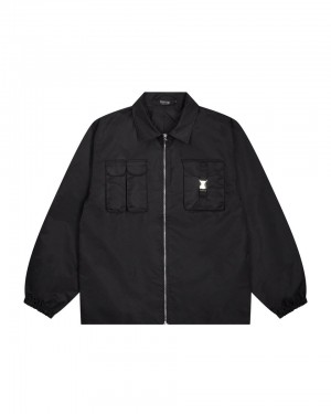 Trapstar Nylon Twill Coach Bunda Panske Čierne Slovensko | Trapstar SK 26035-GEHB