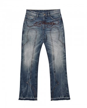 Trapstar PRE-ORDER x Ed Hardy Denim Džínsy Panske Modre Slovensko | Trapstar SK 51826-OVJX