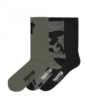 Trapstar PRE ORDER: 3 Pack Irongate T Ponozky Panske Čierne Maskacove Hnedožltý Slovensko | Trapstar SK 20867-TOXS