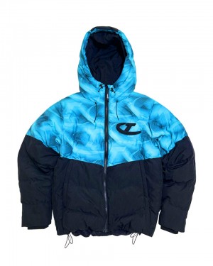 Trapstar PRE ORDER Hyperdrive Hooded Puffer Bunda Panske Čierne Modre Slovensko | Trapstar SK 92371-BSTF