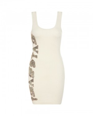 Trapstar Script Denim Applique Tank Dress Saty Damske Biele Slovensko | Trapstar SK 25934-KSOG