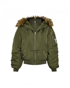 Trapstar Script Fur Hood Bomber Bunda Damske Hnedožltý Slovensko | Trapstar SK 21860-NWVY
