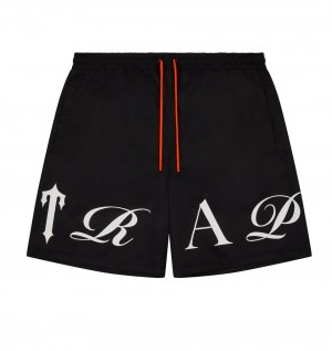 Trapstar Script Swimming Kratasy Panske Čierne Oranžové Slovensko | Trapstar SK 74852-ZQGN