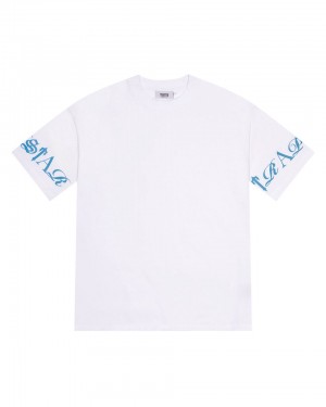 Trapstar Script Tricko Panske Biele Modre Slovensko | Trapstar SK 42078-WBEG