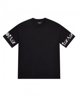 Trapstar Script Tricko Panske Čierne Biele Slovensko | Trapstar SK 04927-JSUI