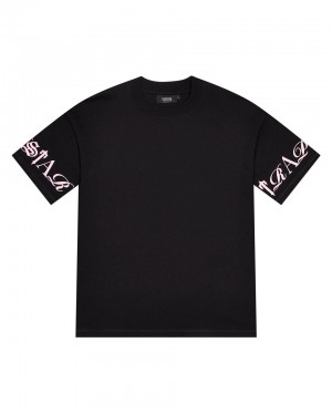 Trapstar Script Tricko Panske Čierne Ruzove Slovensko | Trapstar SK 31057-GHNI
