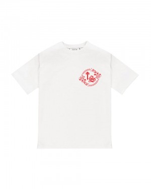 Trapstar TS Varsity Tricko Panske Biele Červené Slovensko | Trapstar SK 26814-EIFG