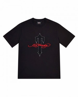 Trapstar x Ed Hardy Ironagte Tricko Panske Čierne Slovensko | Trapstar SK 18309-BWGT