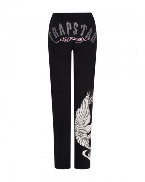 Trapstar x Ed Hardy Jogger Nohavice Damske Čierne Ruzove Slovensko | Trapstar SK 94180-JVAW
