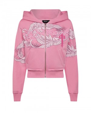 Trapstar x Ed Hardy Mikina s Kapucnou Damske Ruzove Slovensko | Trapstar SK 67085-FAXD