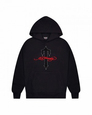 Trapstar x Ed Hardy Mikina s Kapucnou Panske Čierne Slovensko | Trapstar SK 95428-HBEZ