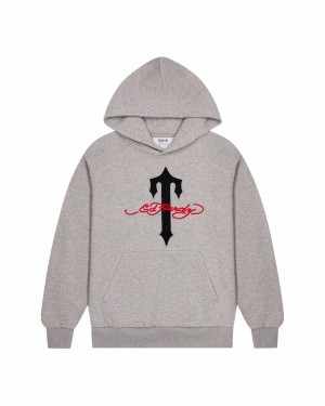 Trapstar x Ed Hardy Mikina s Kapucnou Panske Siva Slovensko | Trapstar SK 31089-ZUAJ